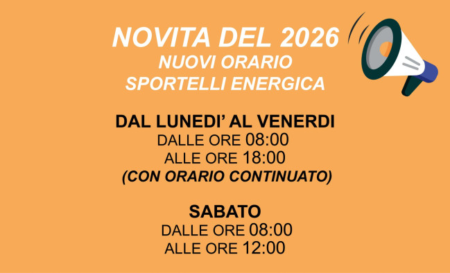 NUOVO ORARIO SPORTELLI